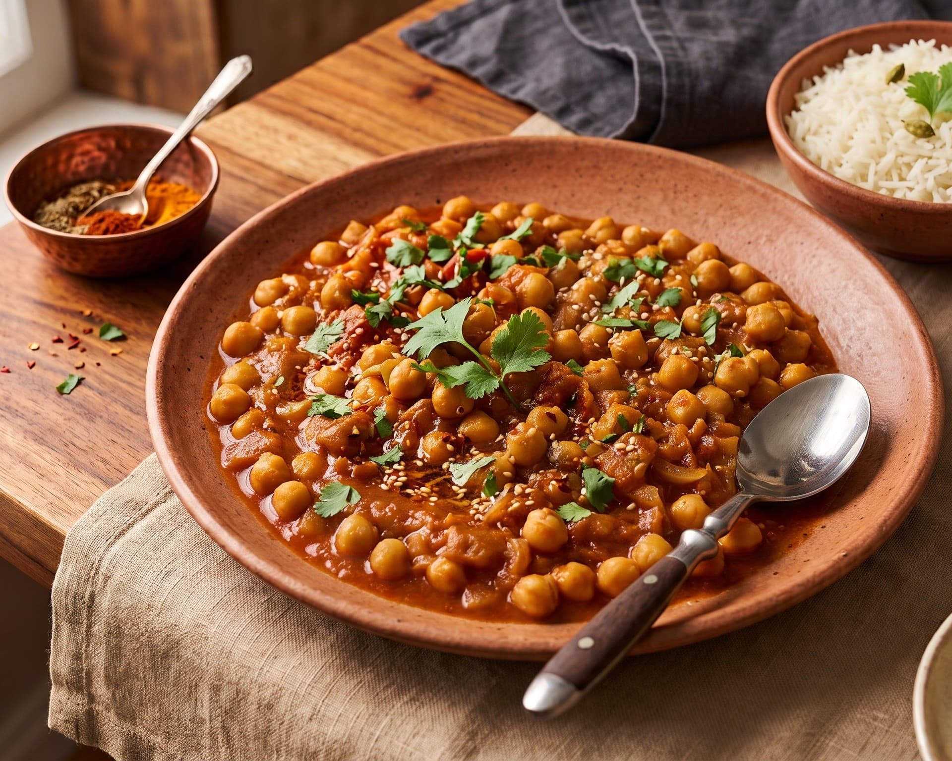 Curry de pois chiches et lait de coco