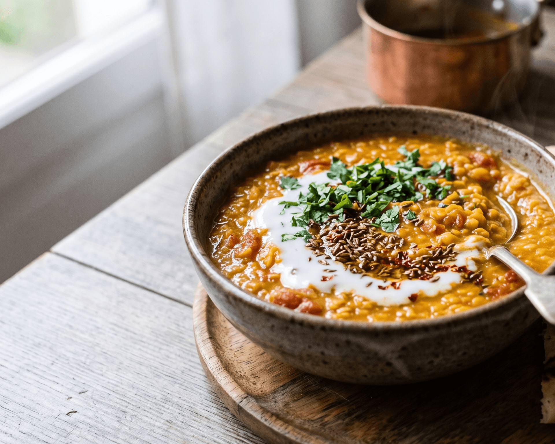 Dahl de lentilles corail au lait de coco