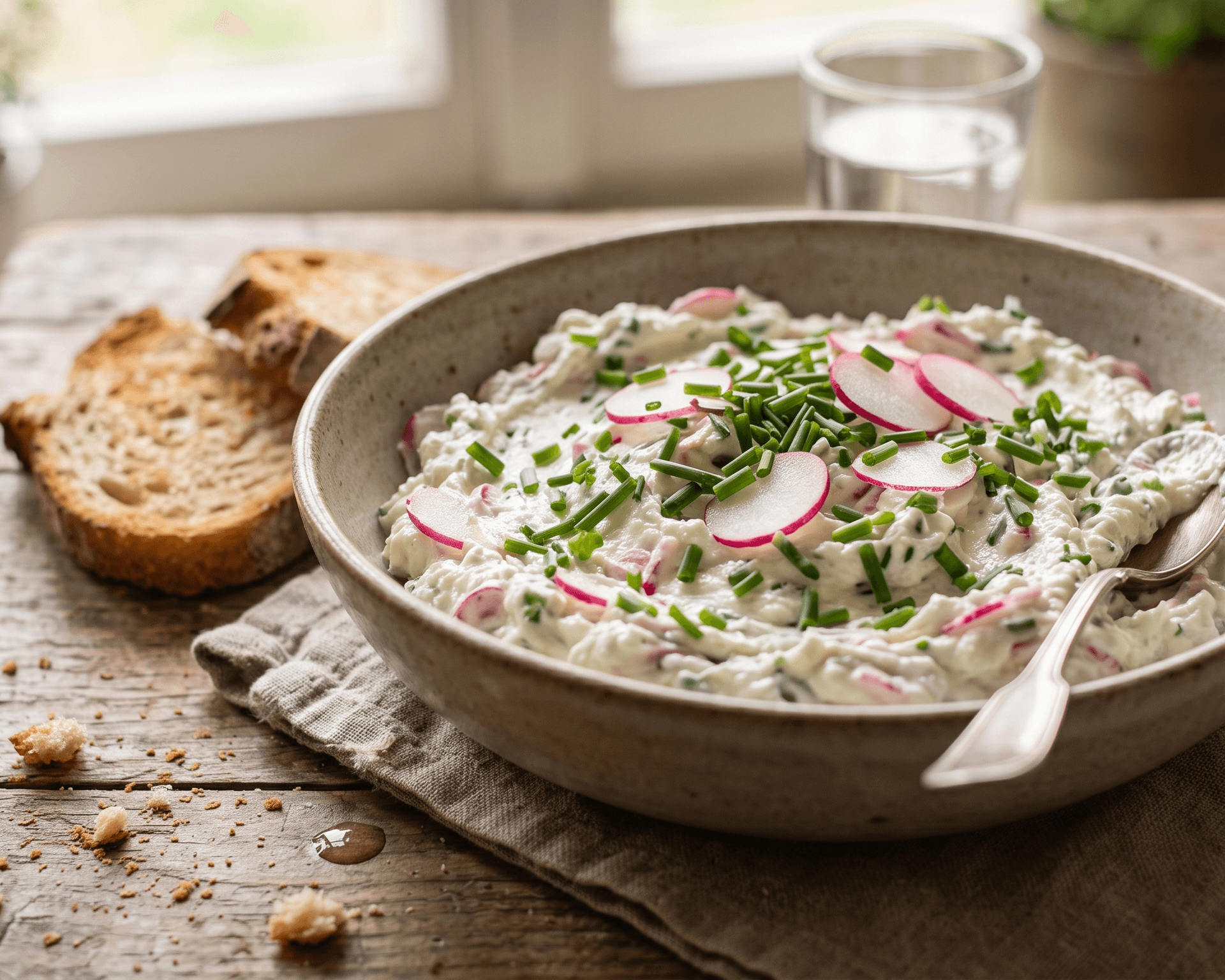 Tartinade de chèvre et radis roses