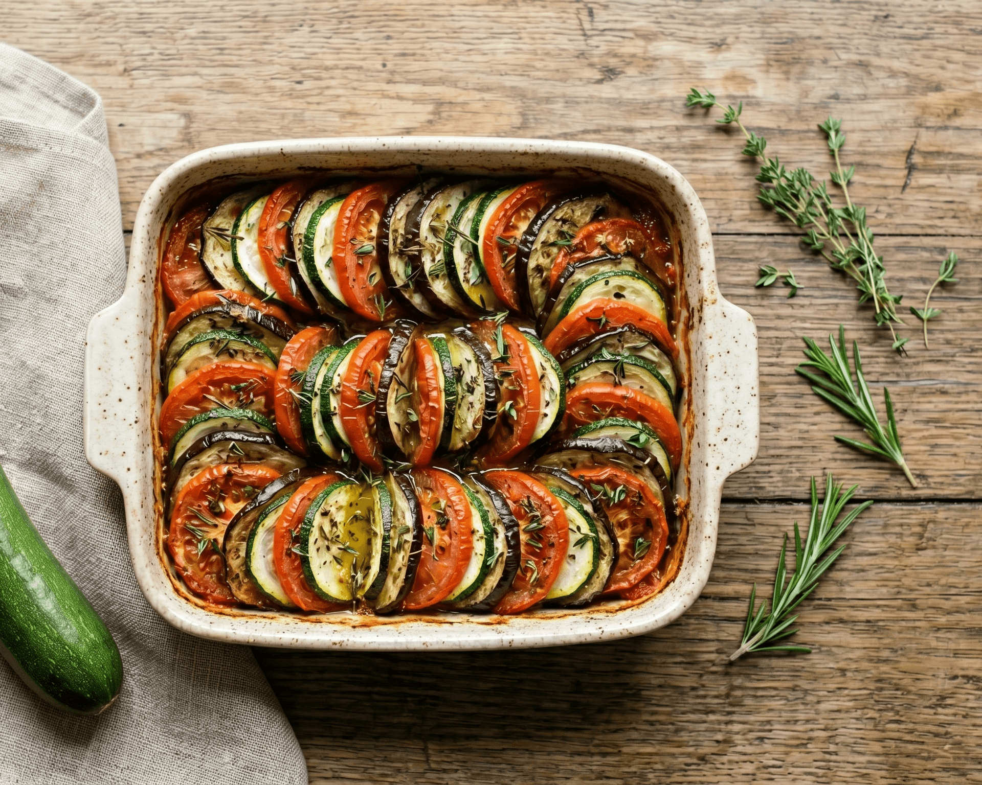 Tian de légumes et mozzarella